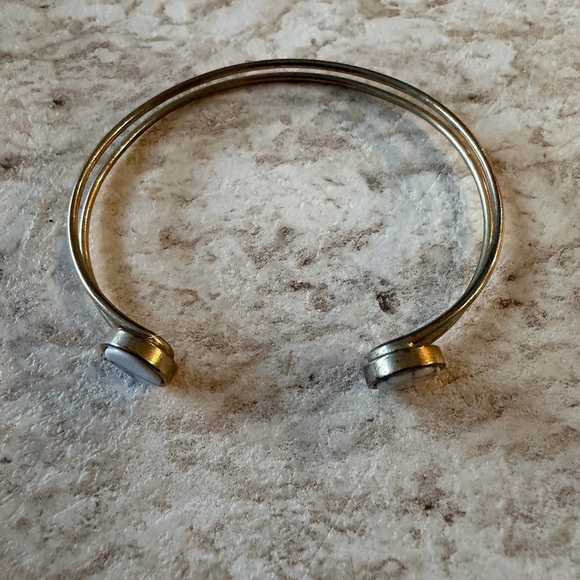 Elegant Gold and White Stone Bangle - Picture 3 of 3